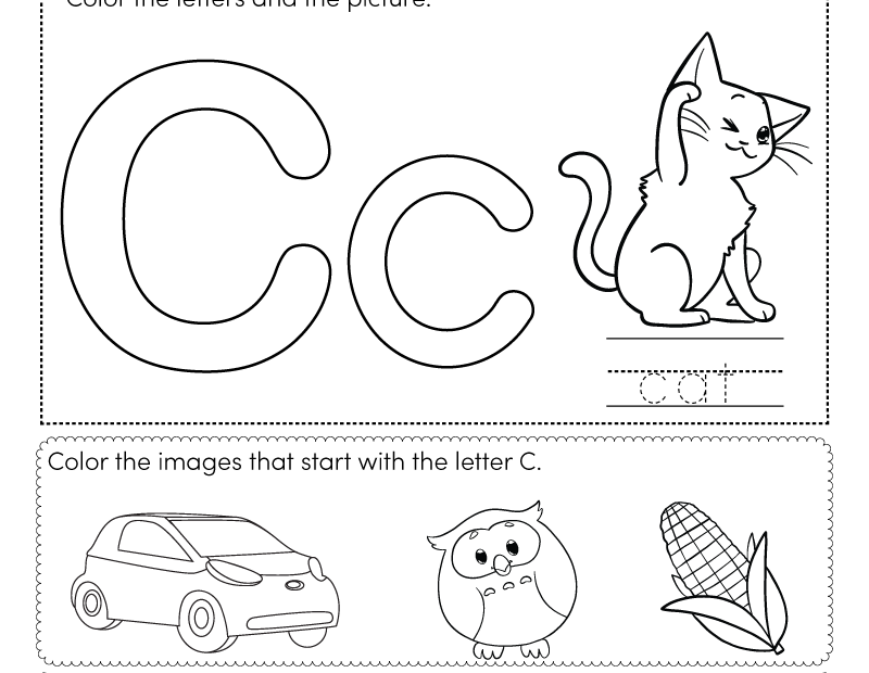Letter C Coloring Worksheet Free Printable Digital U0026 PDF