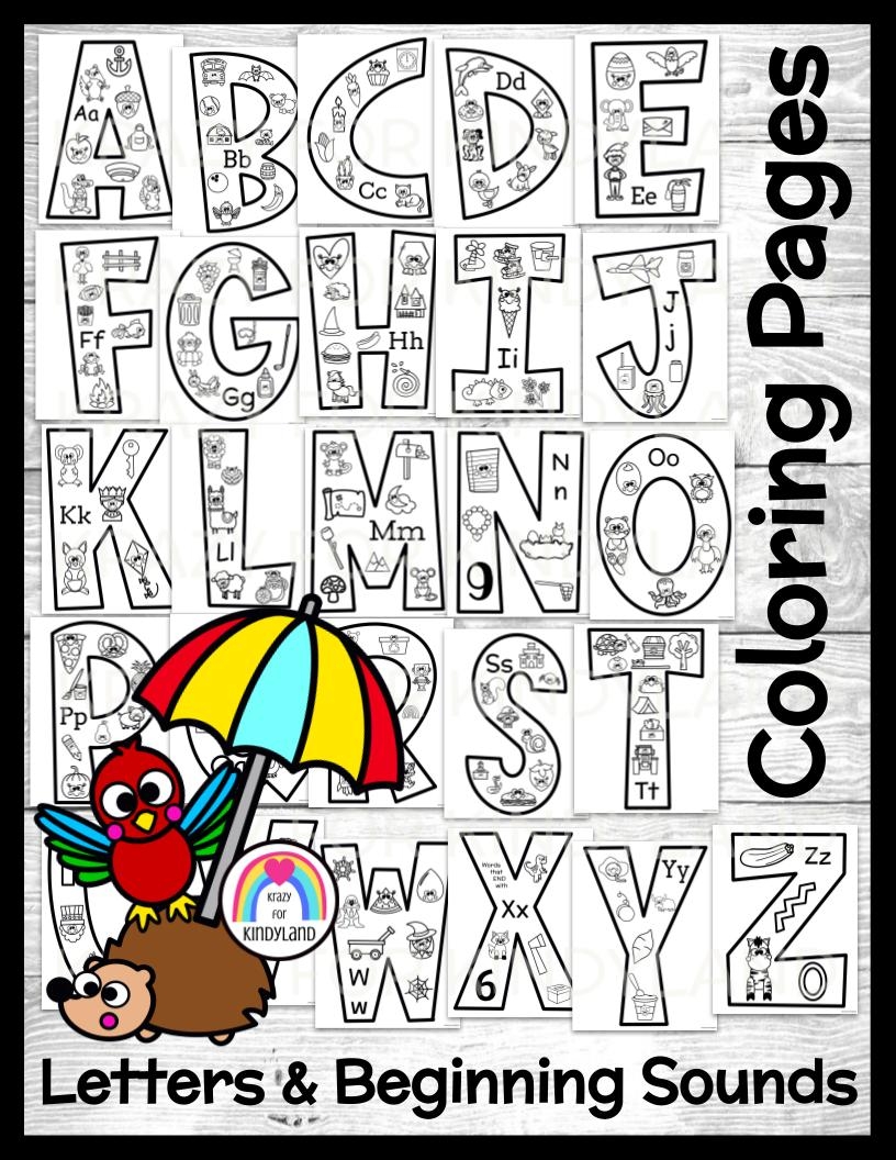 Letter Coloring Pages For Beginning Sounds Alphabet Preschool 