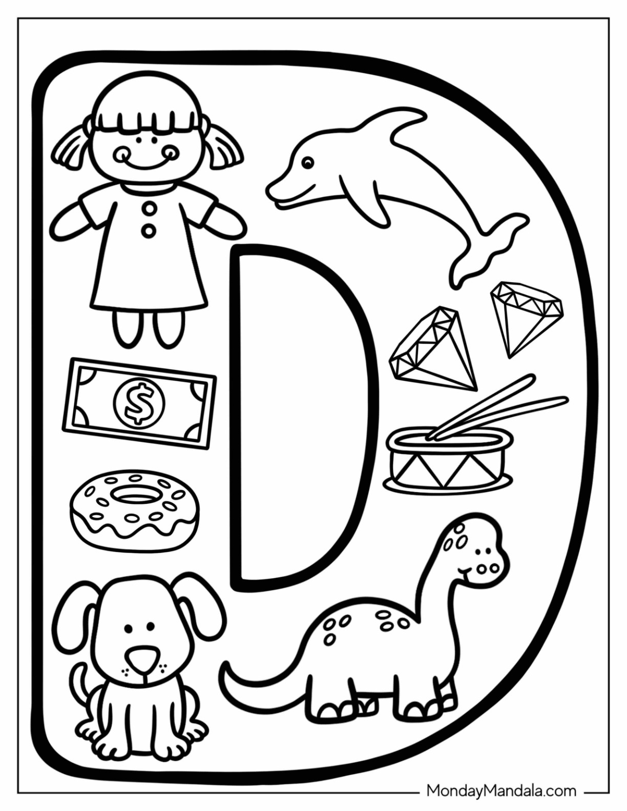 Letter D Coloring Pages 100 Free Printables Worksheets Library