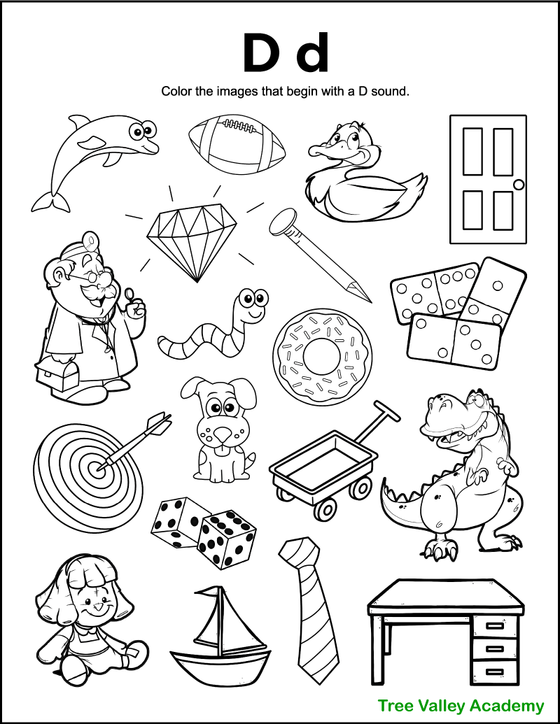 letter d worksheets for preschool