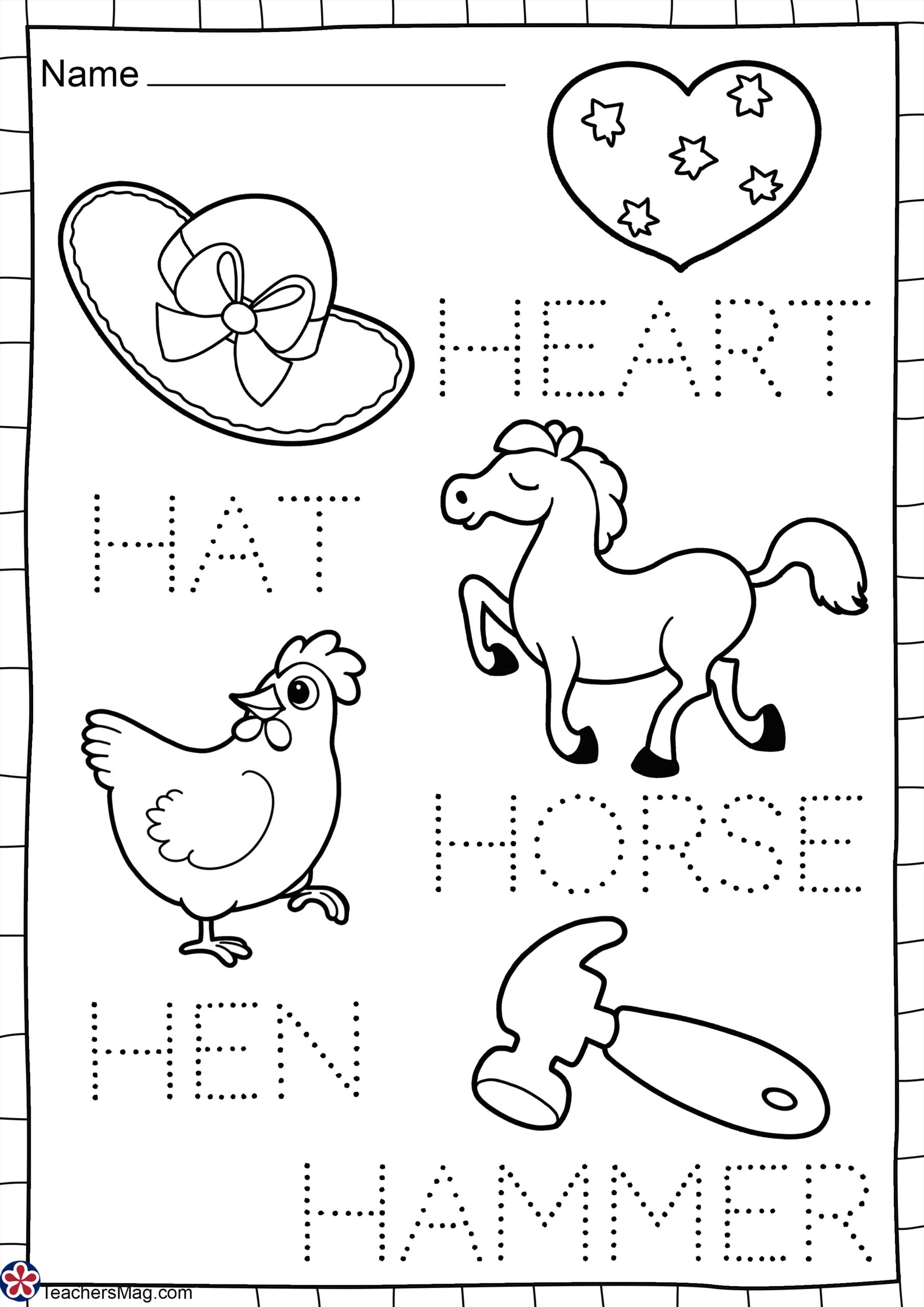 letter h worksheet