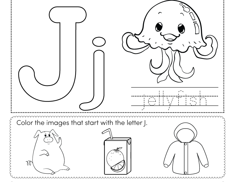 Letter J Coloring Worksheet Free Printable Digital U0026 PDF