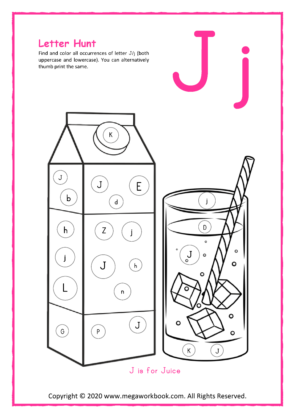 letter j worksheets preschool