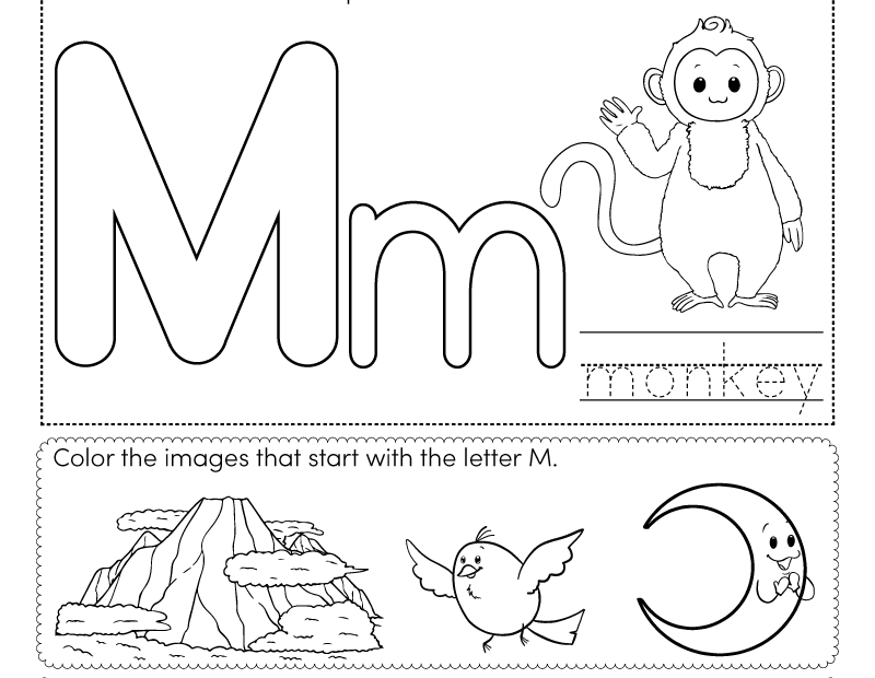 Letter M Coloring Worksheet Free Printable Digital U0026 PDF