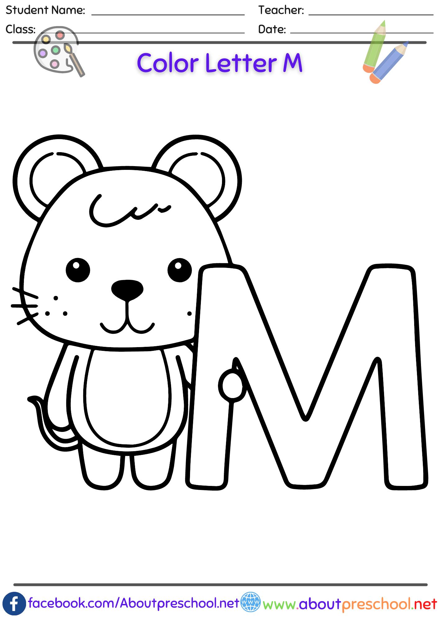 Letter M Worksheets Archives About Preschool