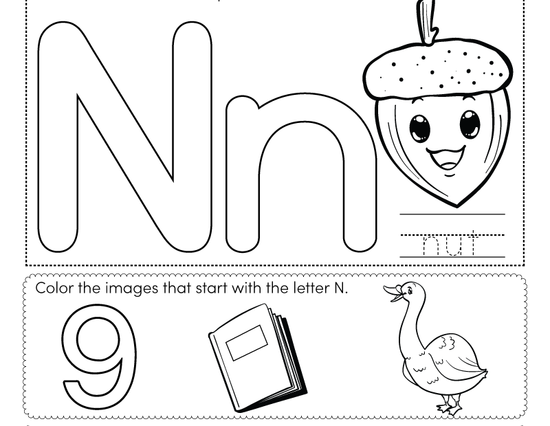 Letter N Coloring Worksheet Free Printable Digital U0026 PDF