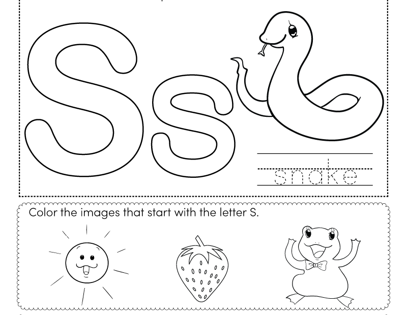 Letter S Coloring Worksheet Free Printable Digital U0026 PDF
