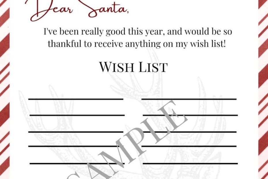 Letter To Santa Template Fantabulosity
