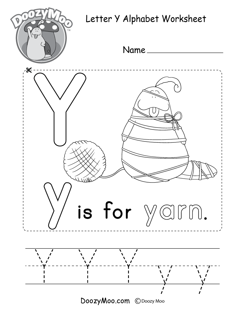 letter y worksheets