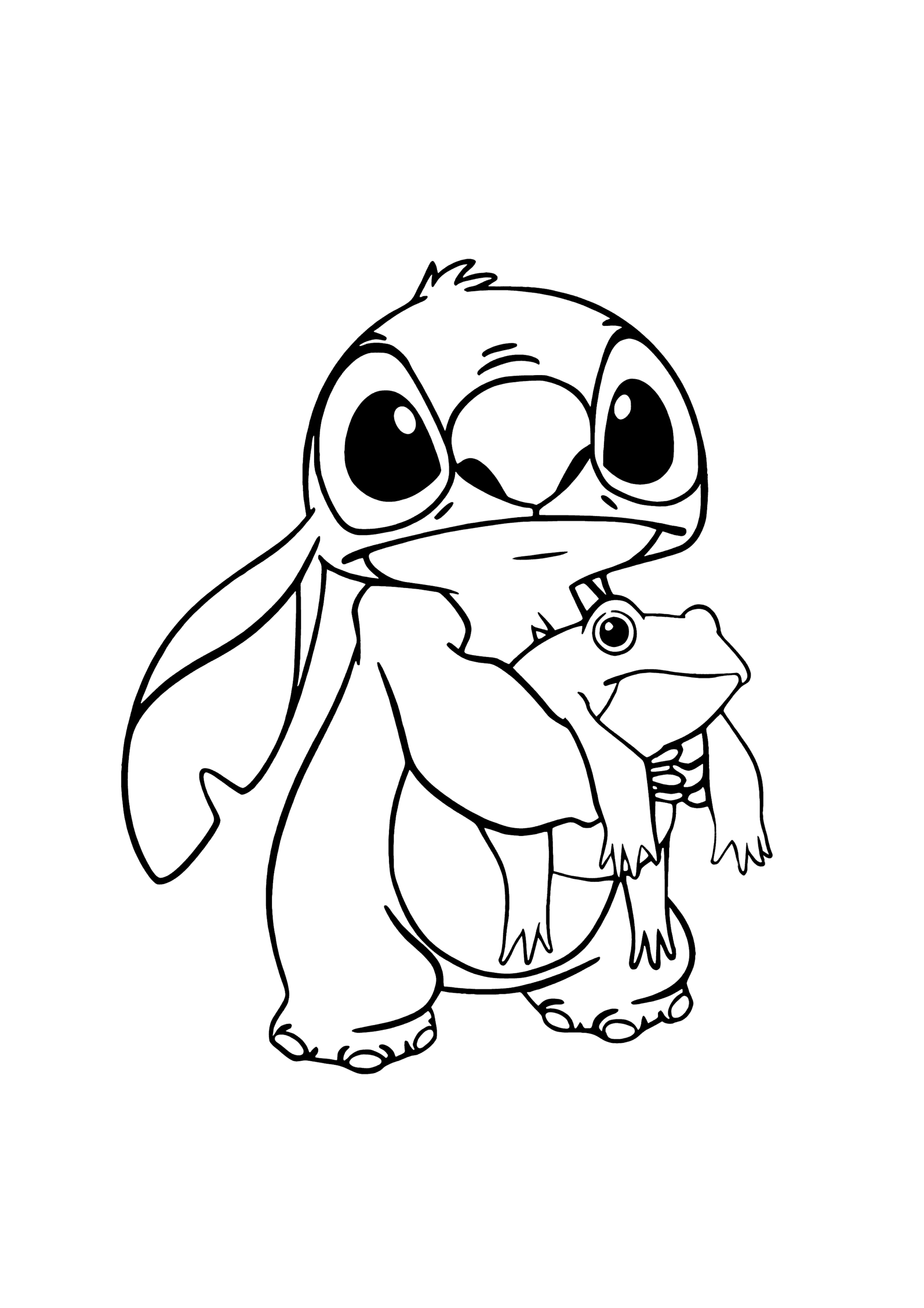 Lilo U0026 Stitch Stitch And Frog Coloring Page