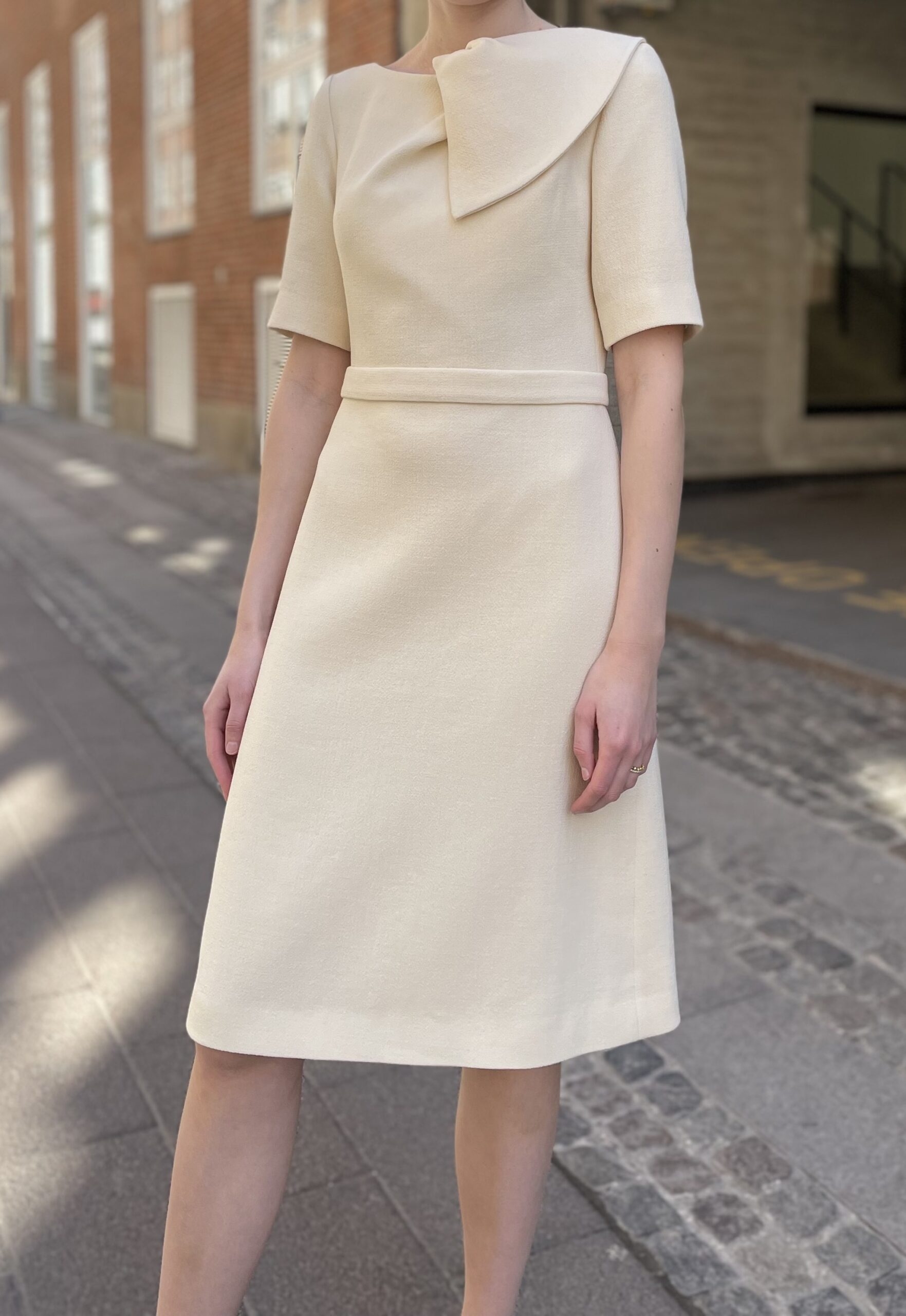 cream colored short dress