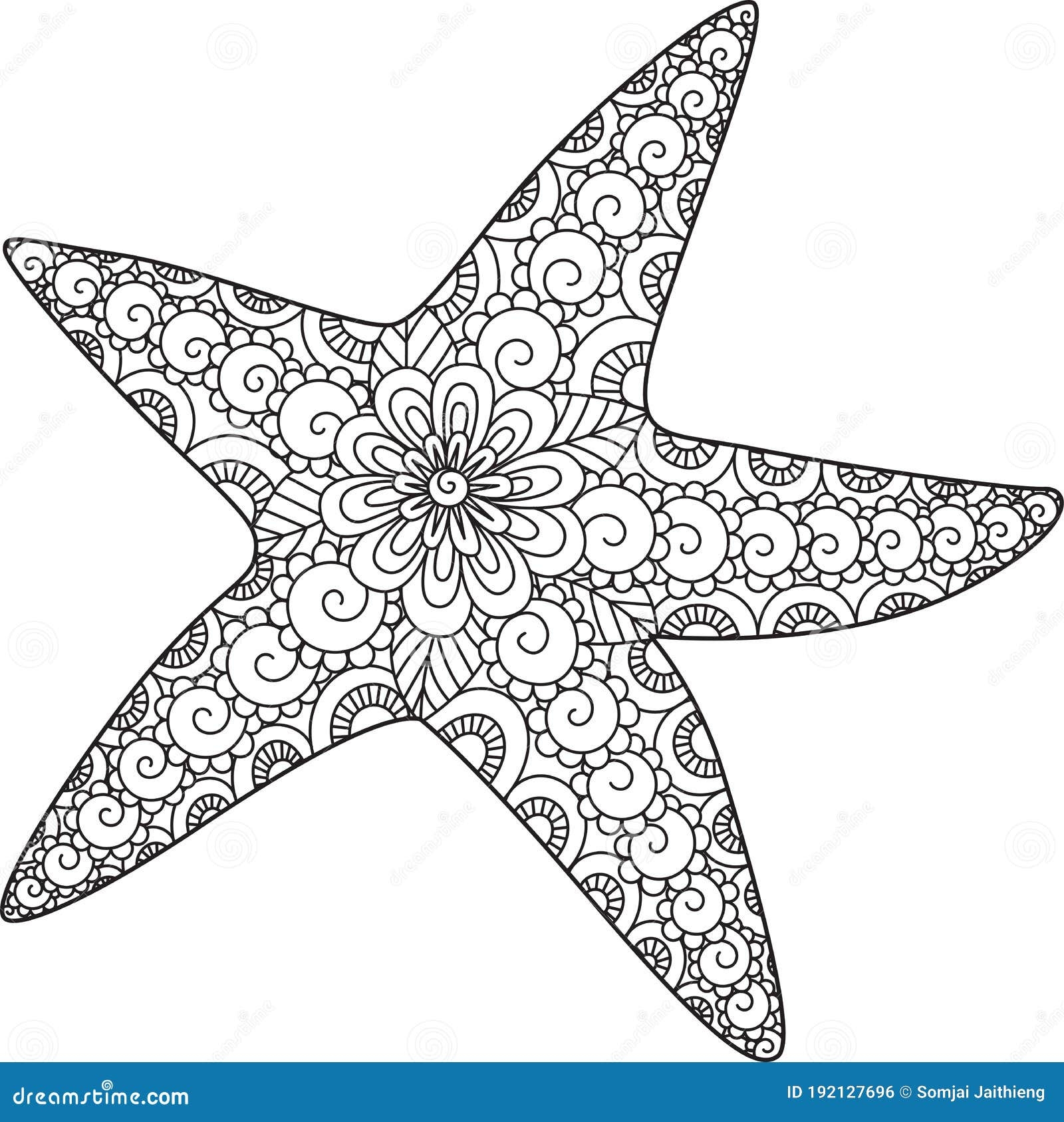 Line Art Of Starfish Design For Coloring Book Coloring Page And 