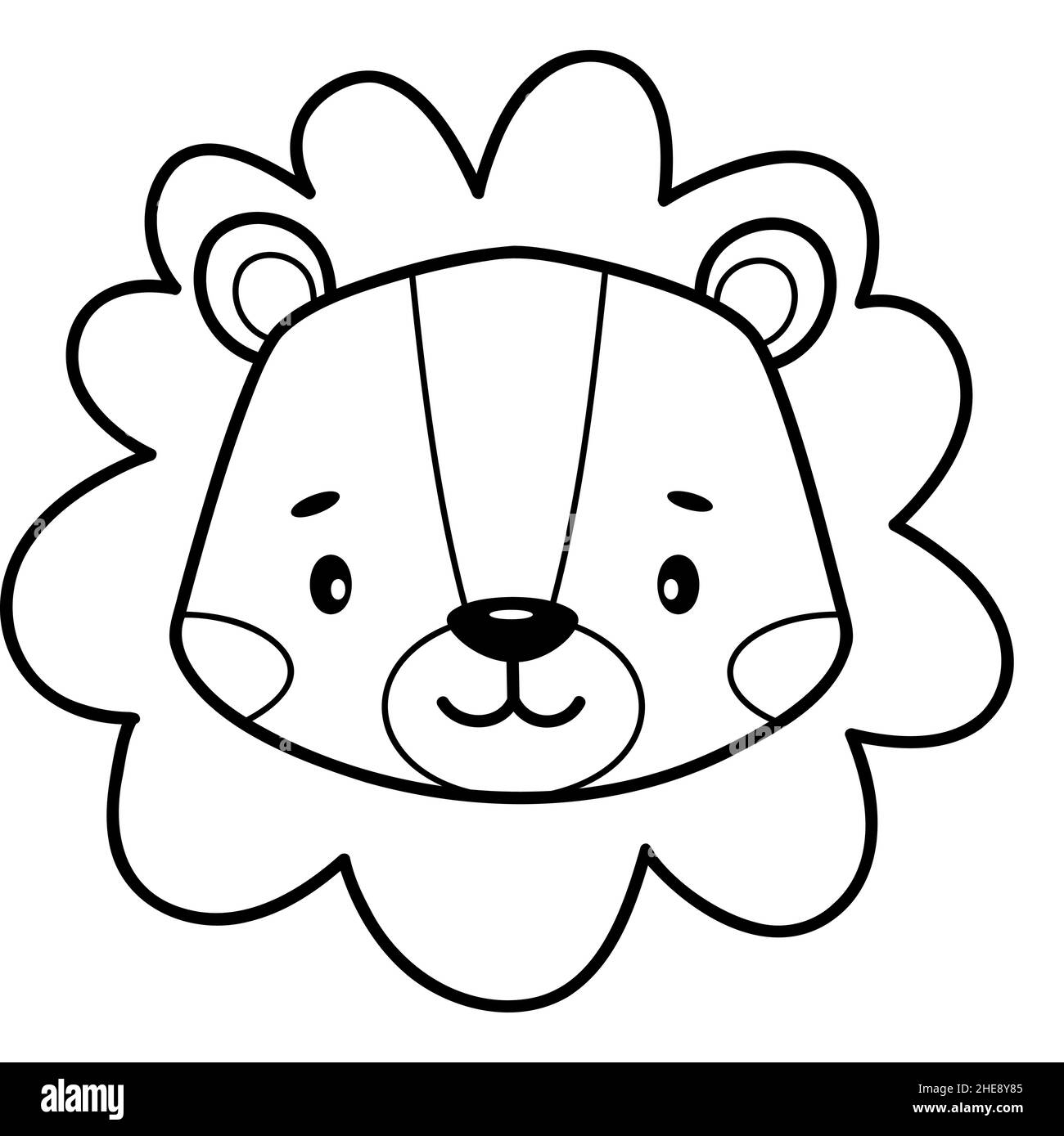 Lion Coloring Pages Face Hi res Stock Photography And Images Alamy