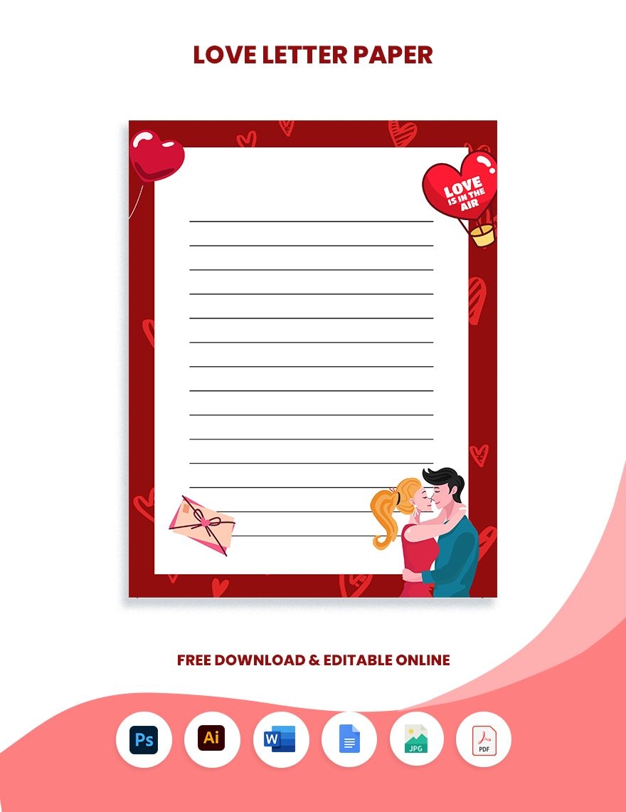 Love Letter Paper In JPEG PDF PSD Illustrator Word Google Docs Download Template