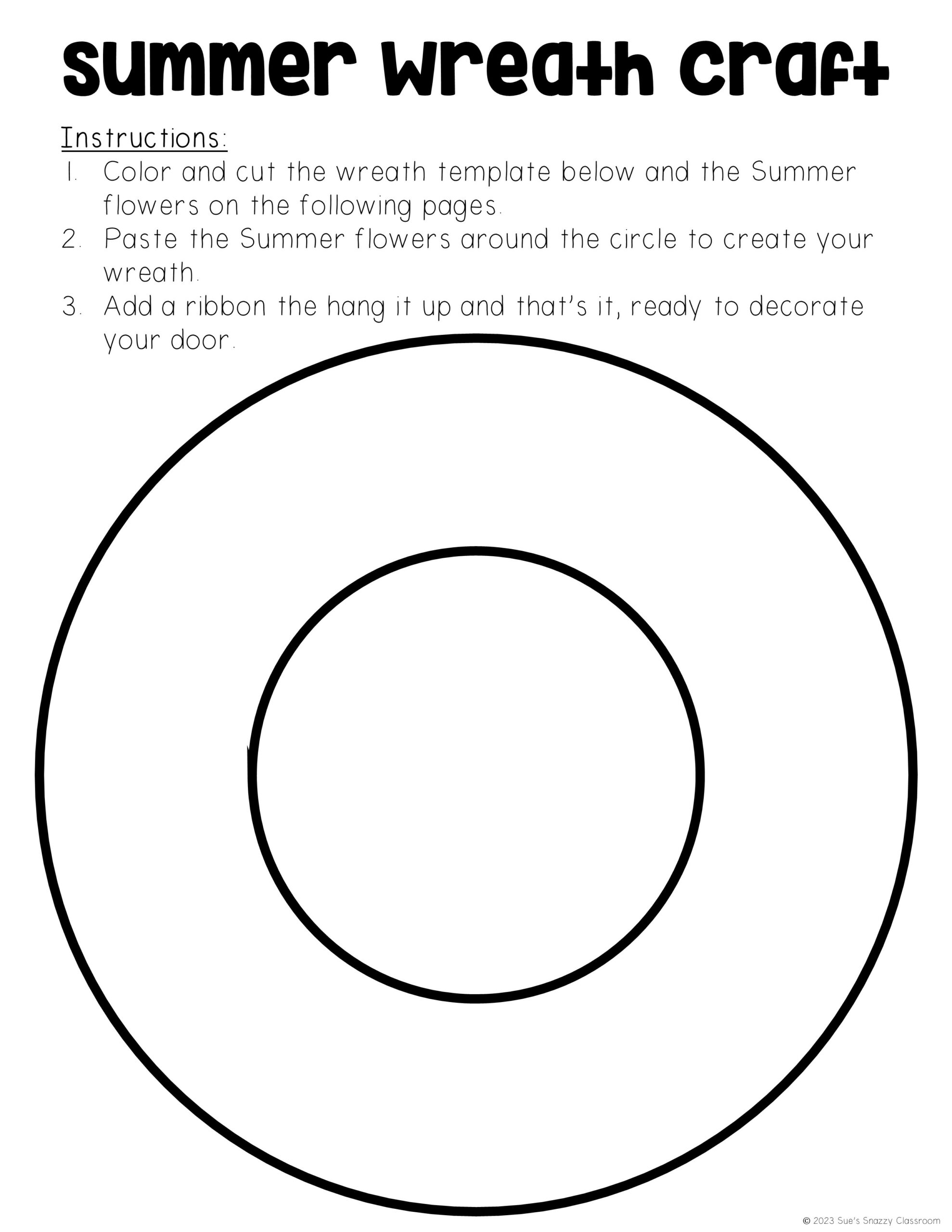 Low Prep Summer Flowers Wreath Craft Activity DOLLAR DEAL Made 