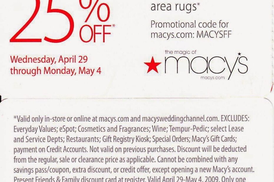 Macys On Sale Coupon Printable