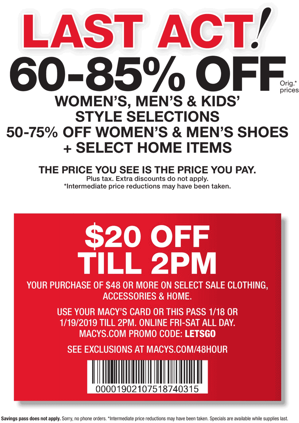 Macys Savings Pass