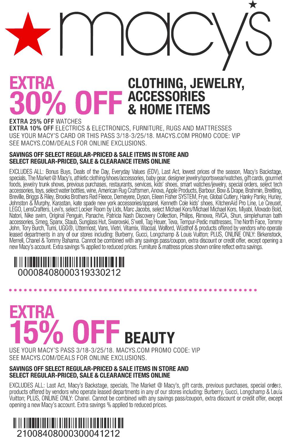 Macys Savings Pass