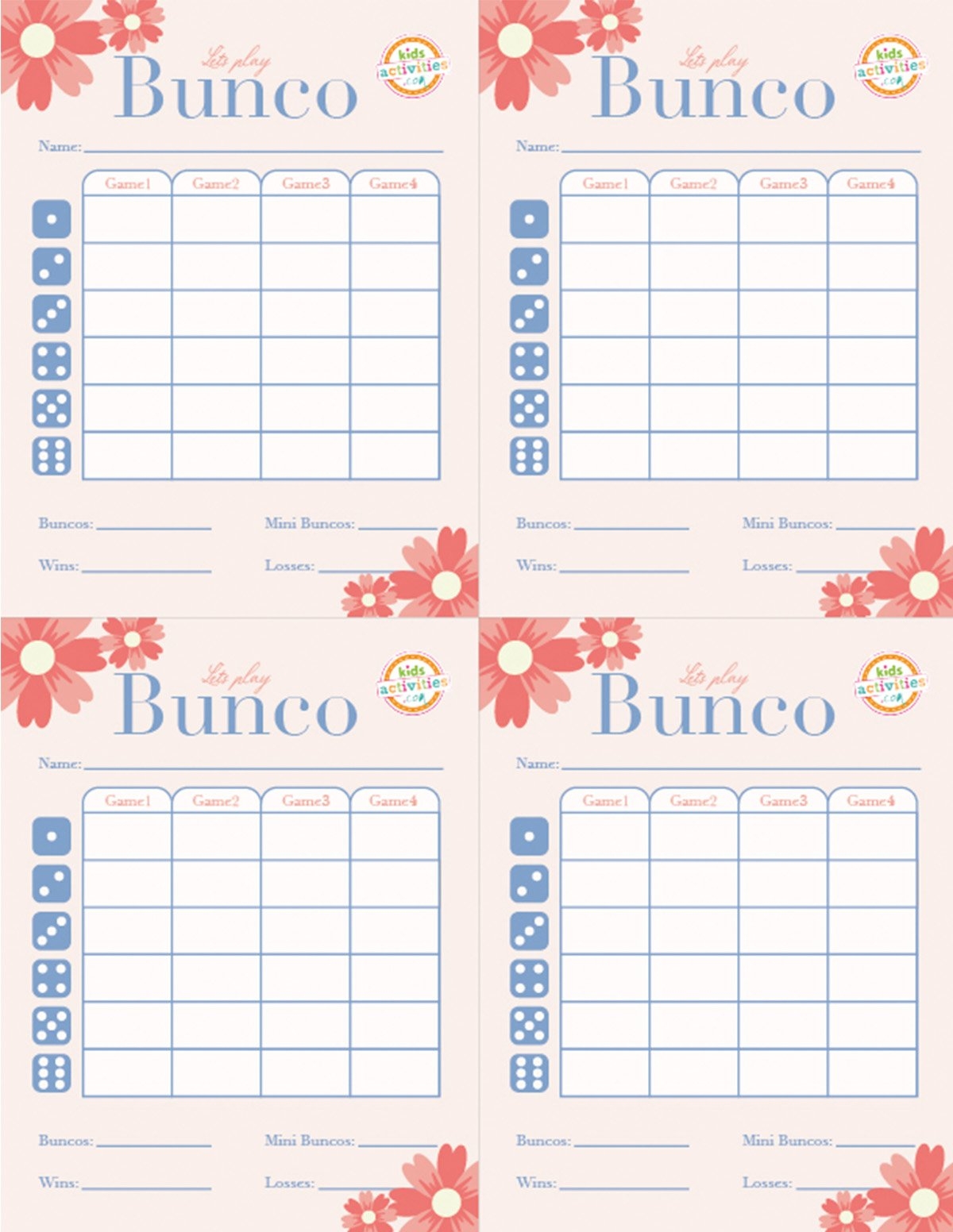 Make A Bunco Party Box With Free Printable Bunco Score Sheets 