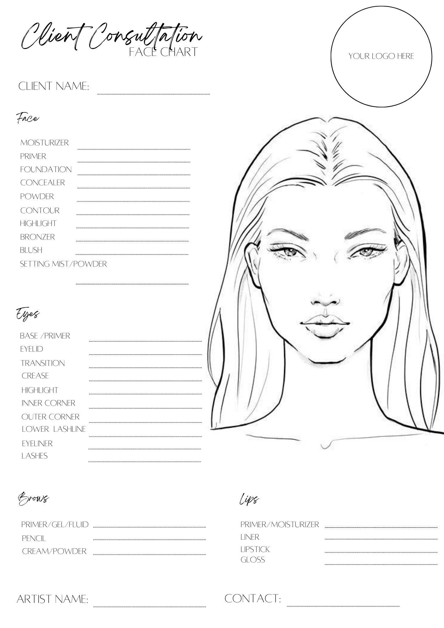 face template printable
