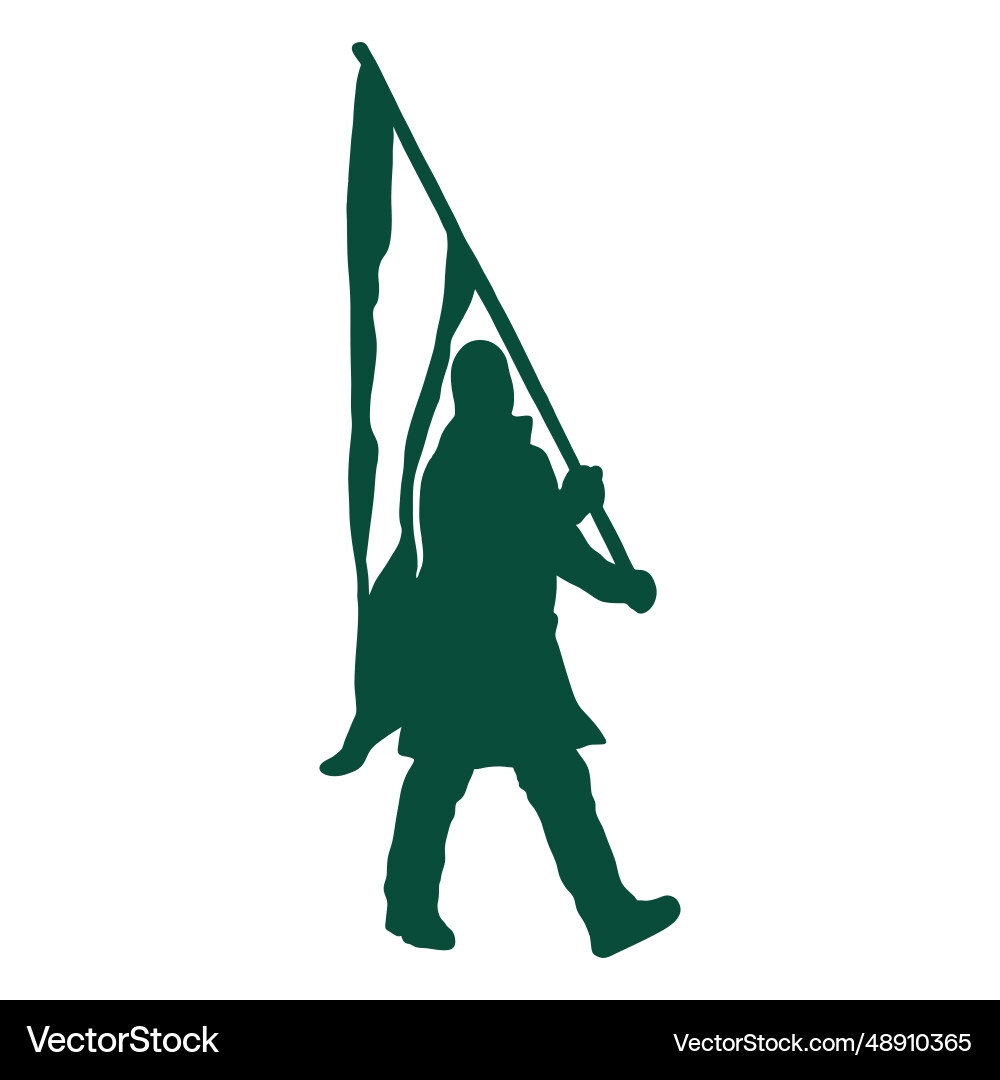 Male Flag Bearer Silhouette Royalty Free Vector Image