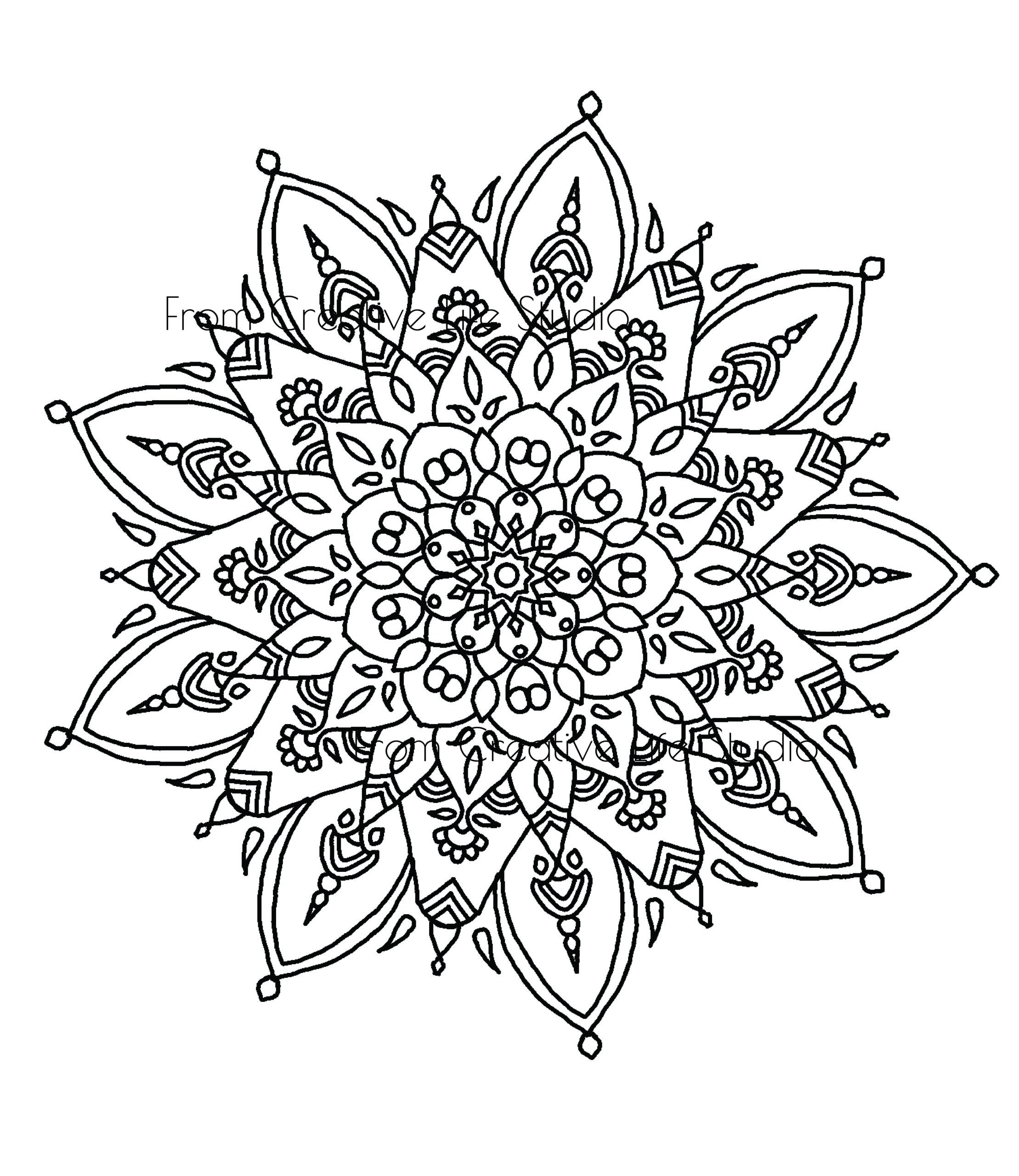 Mandala Holiday Adult Coloring Page Creative Life Studio
