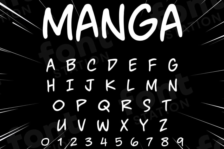 Manga Font Anime SVG Cricut Silhouette Font Comic Book