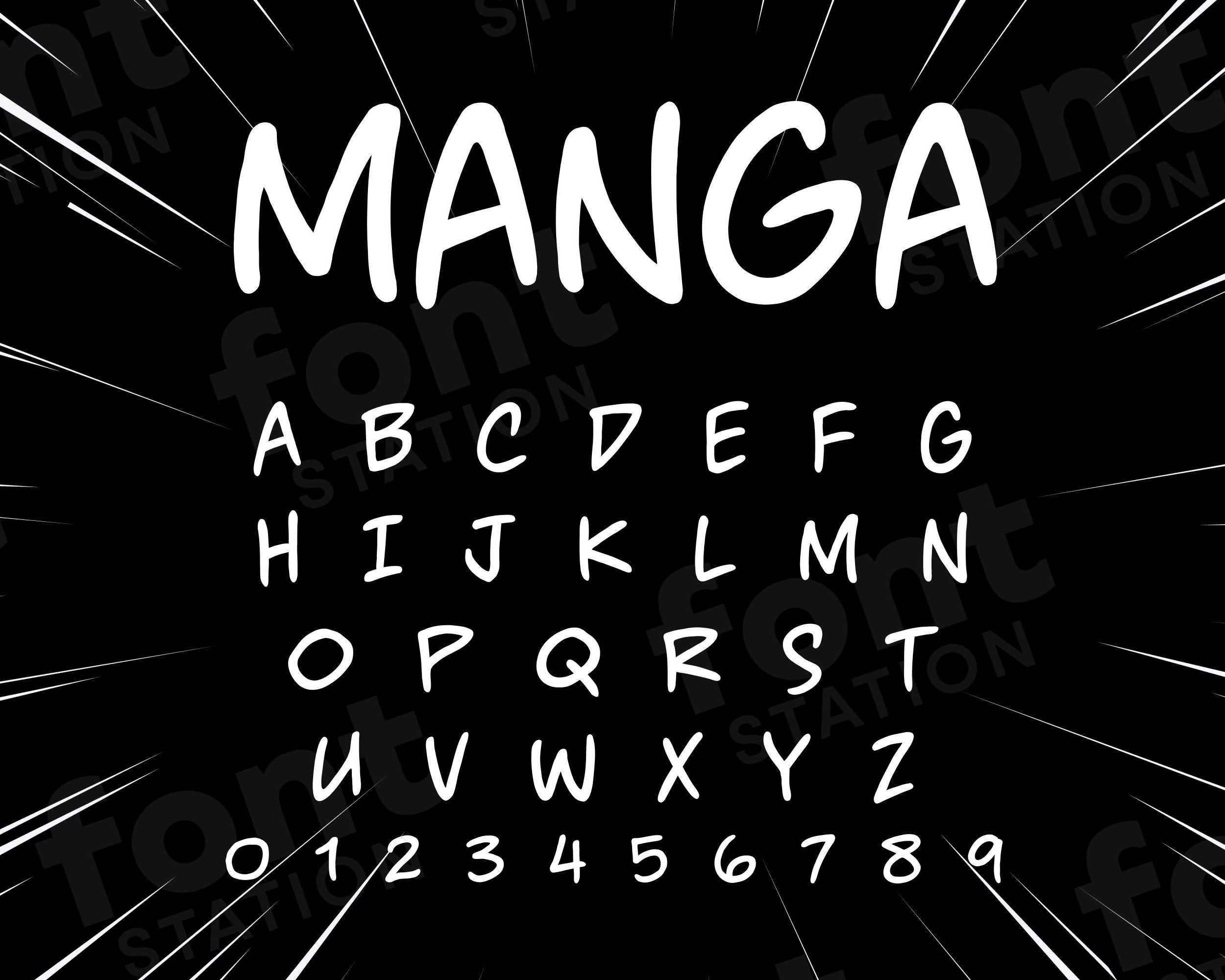 Manga Font Anime SVG Cricut Silhouette Font Comic Book 