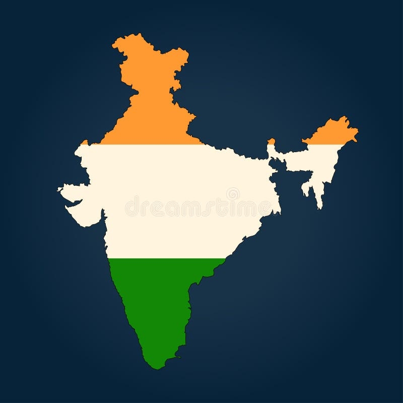 Map Of India Painted In The Colors Of The National Flag Isolated On Background Stock Vector Illustration Of Green January 112976910