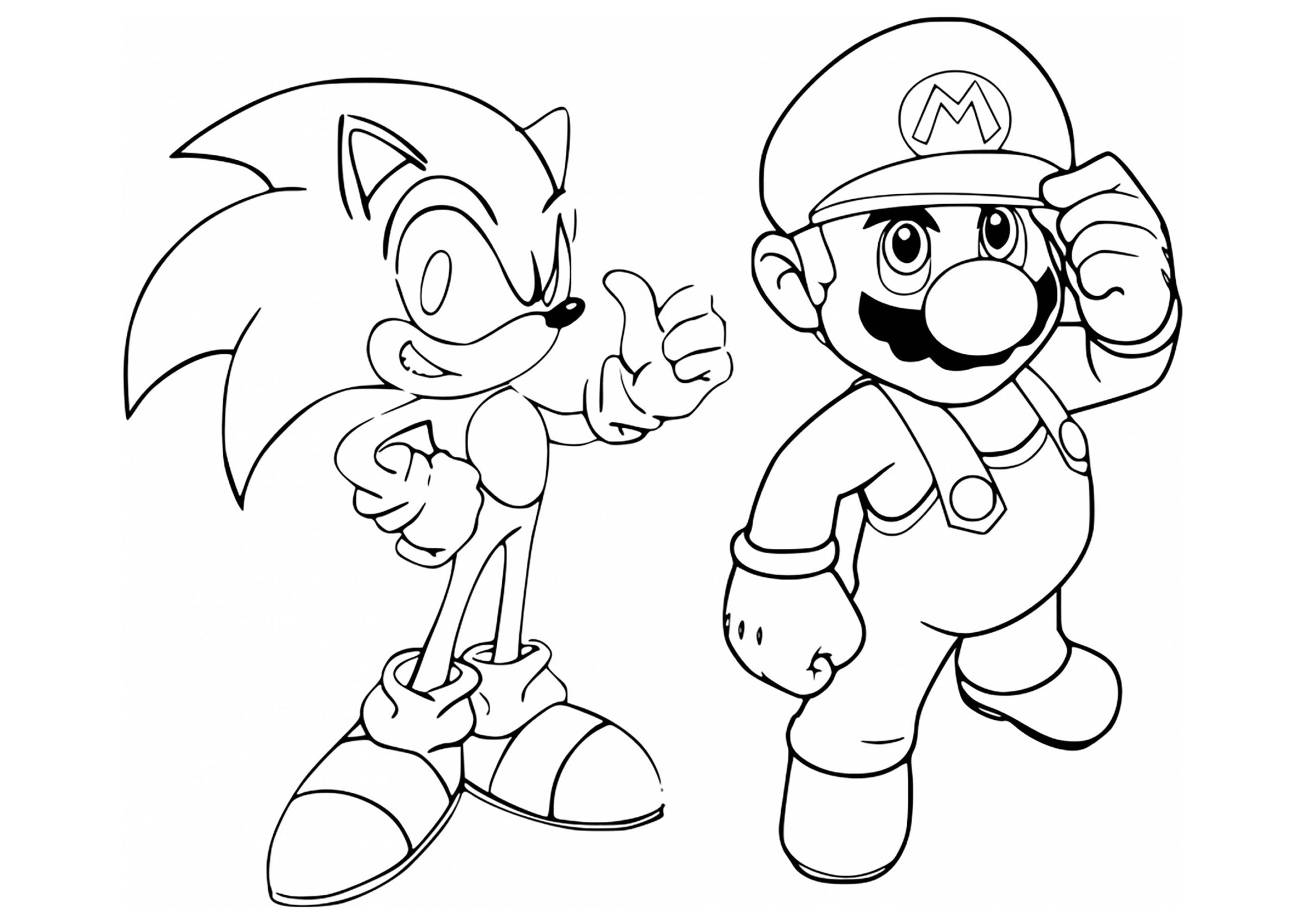 Mario U0026 Sonic Coloring Page Images Tagged 