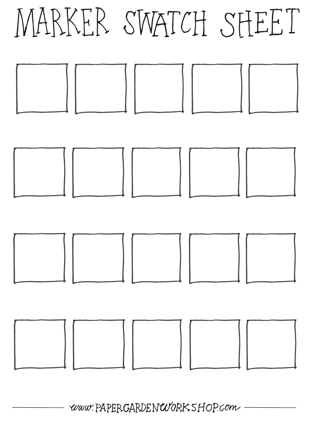 Marker Swatch Sheets