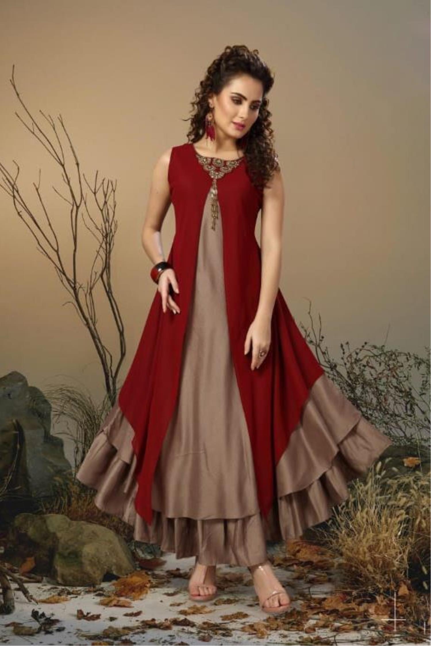 Maroon Color Gown Kurti MY SHOPPY LADIES WEAR