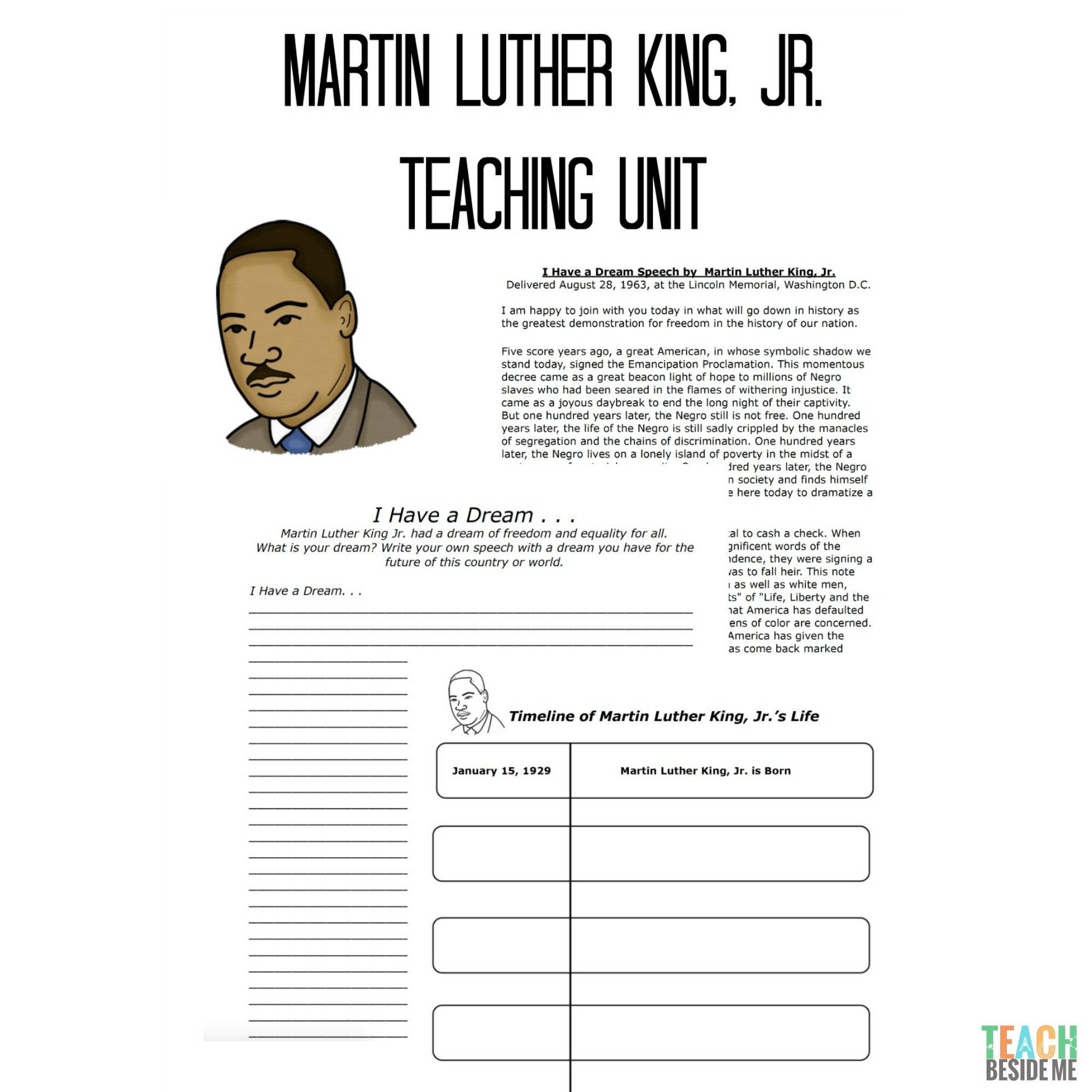 i have a dream speech printable