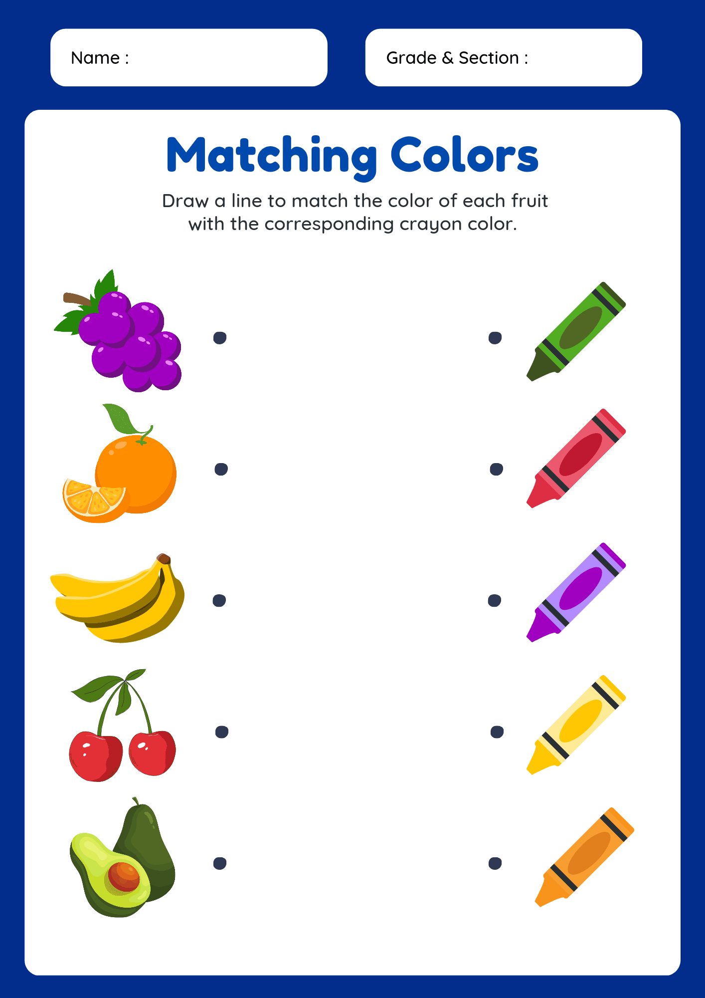 Matching Colors Activity Sheets For Kids By Seren1ty Raket PH