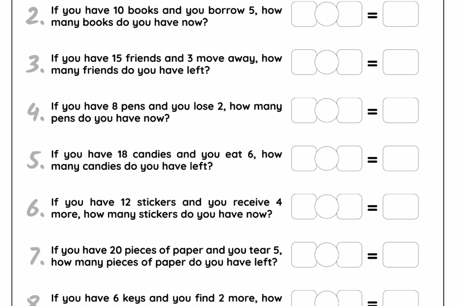 Math Word Problem Worksheets Worksheets Library