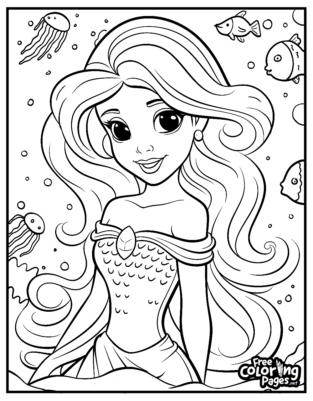pictures of mermaids to color