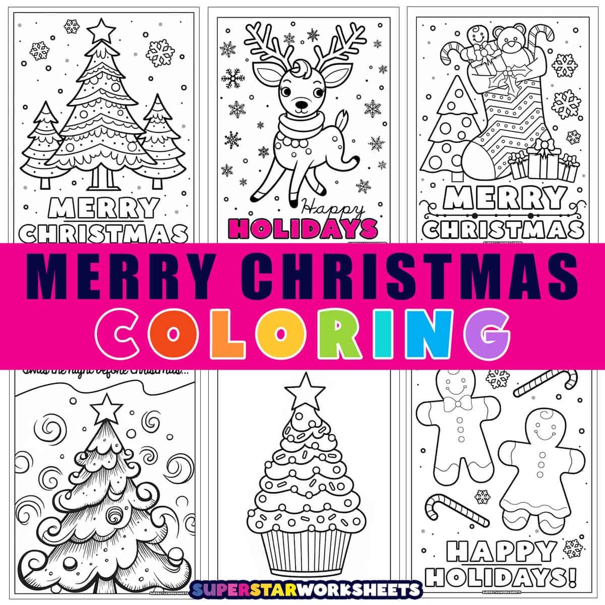 merry christmas coloring pages printable