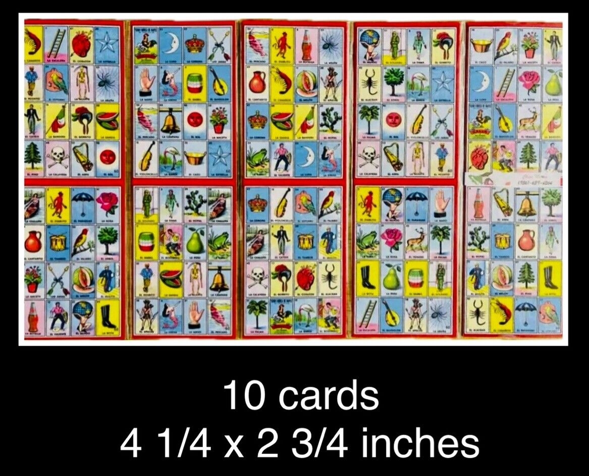 MEXICAN LOTERIA You Get 10 Cards Accordion Style Cards Cartas De Loteria EBay