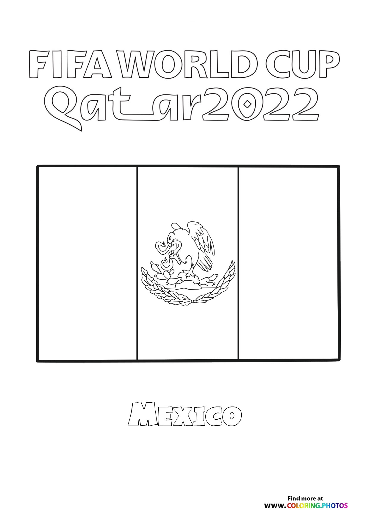Mexico World Cup Flag Coloring Pages For Kids