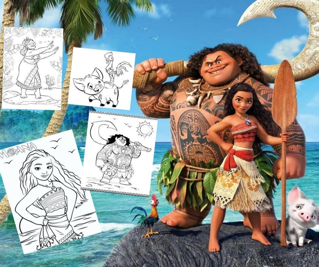 moana printable coloring pages