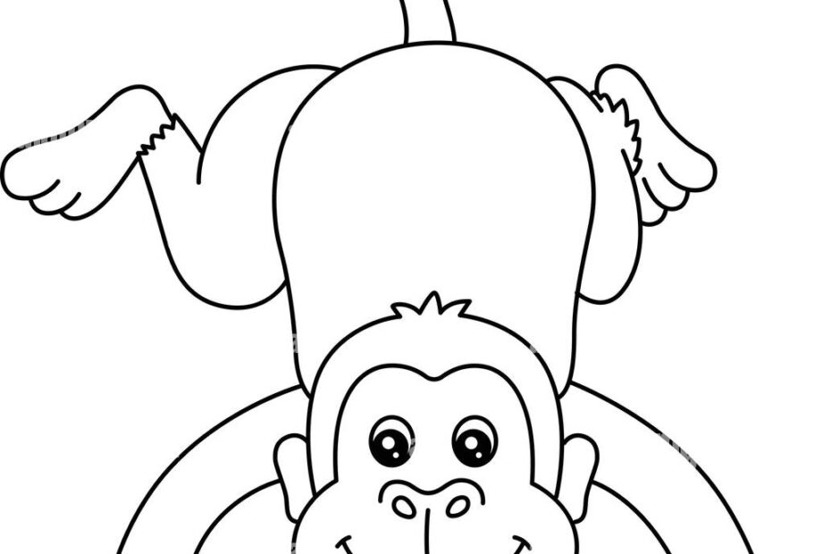 Monkey Coloring Page Isolated For Kids Stock Vector Image U0026 Art