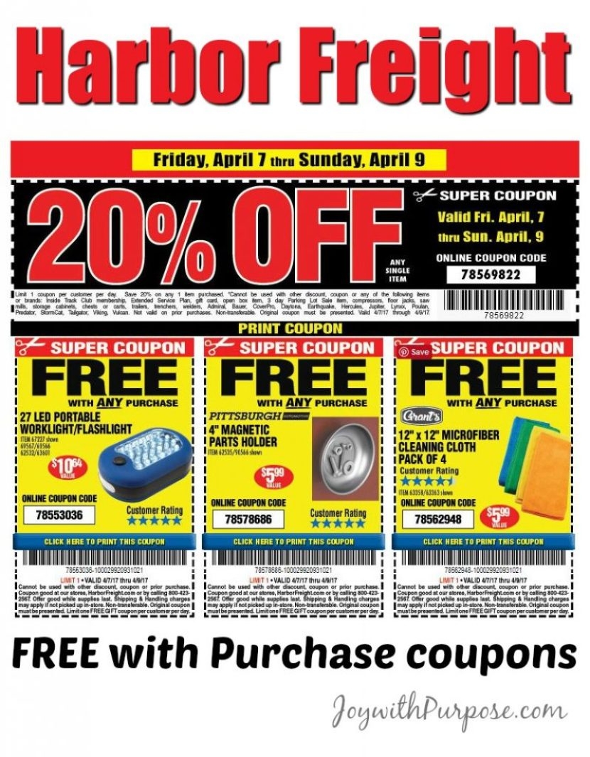 More Harbor Freight 2017 Coupons Good For April May And June Worksheets Library