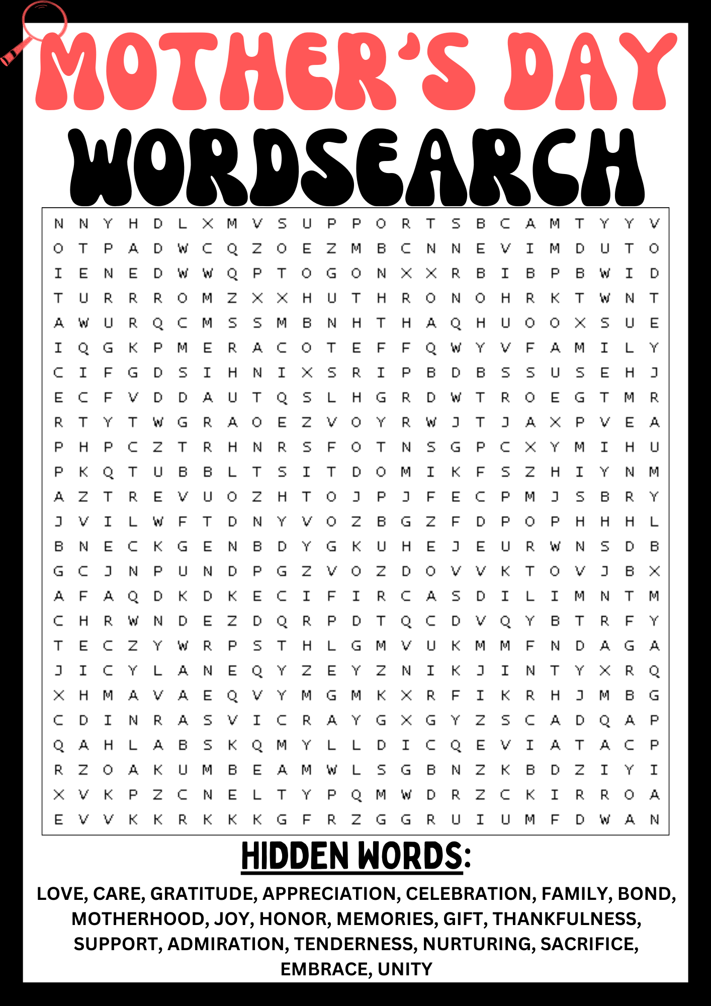 free word search puzzle printable