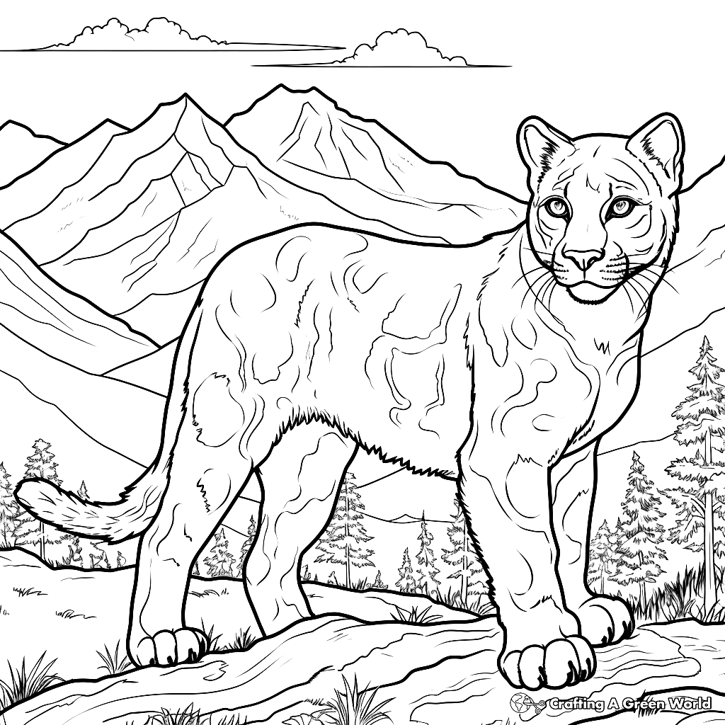Mountain Lion Coloring Pages Free U0026 Printable 