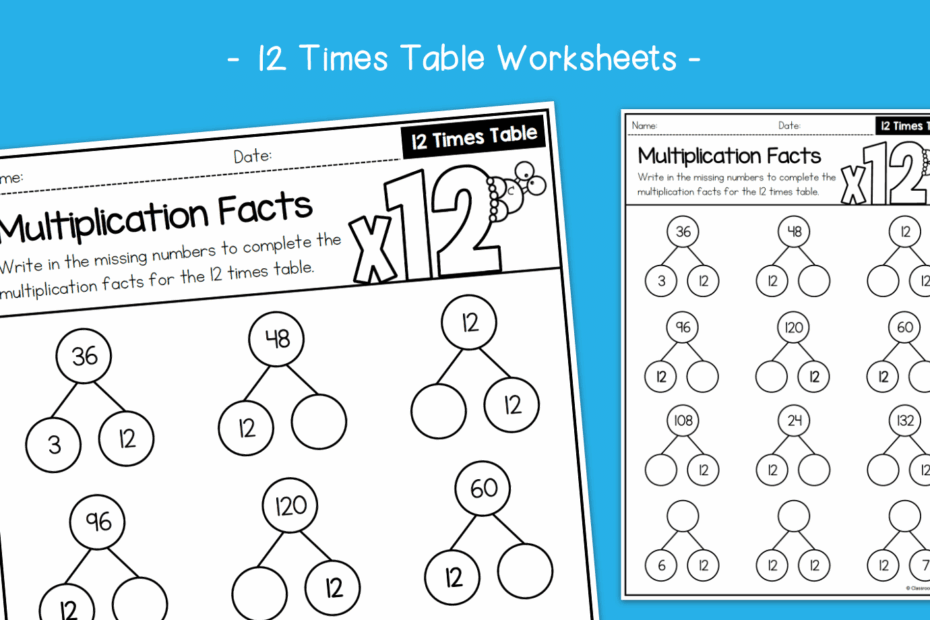 Multiplication Facts 12 Times Table Activity Worksheets KS2 Multiplication Primary Maths