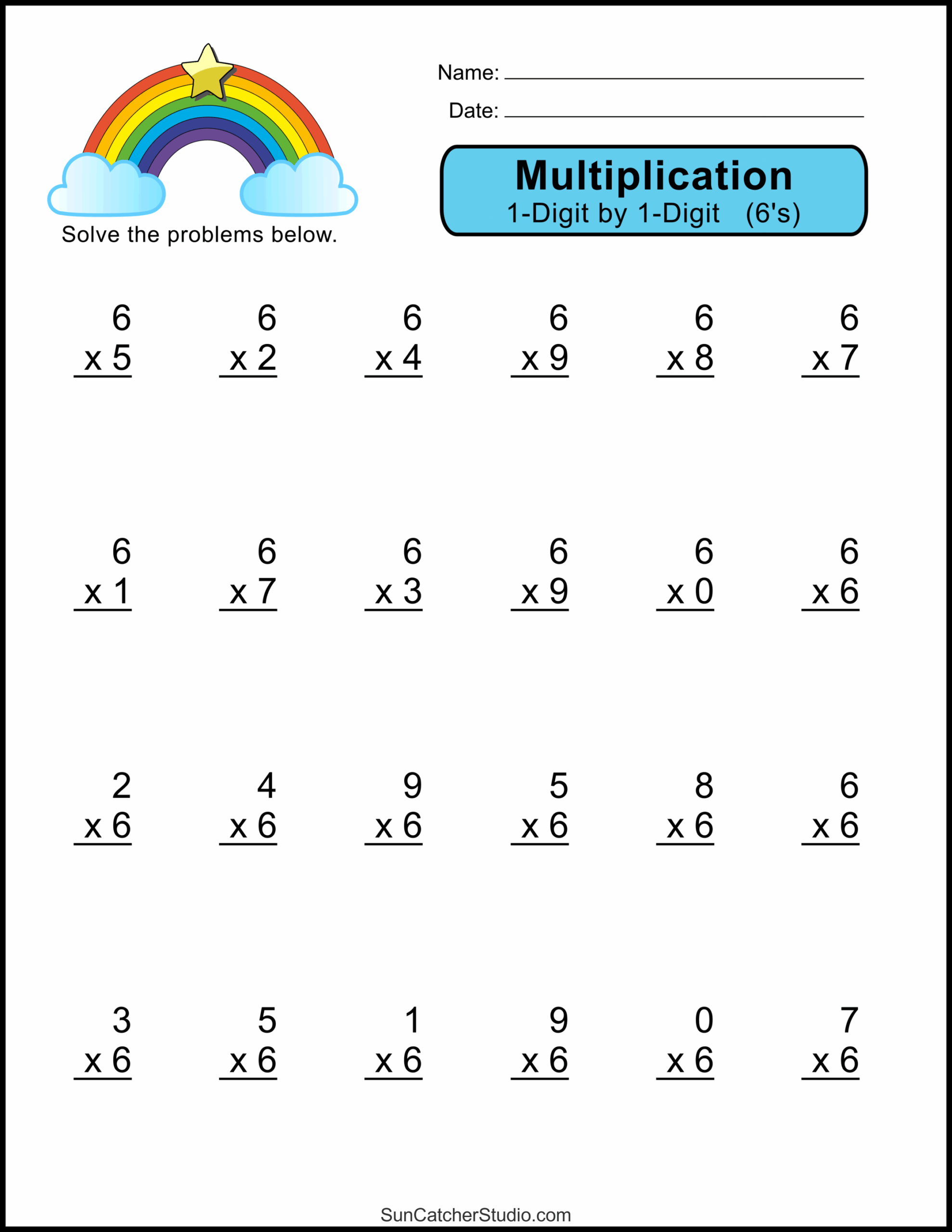 multiplication practice sheets printable