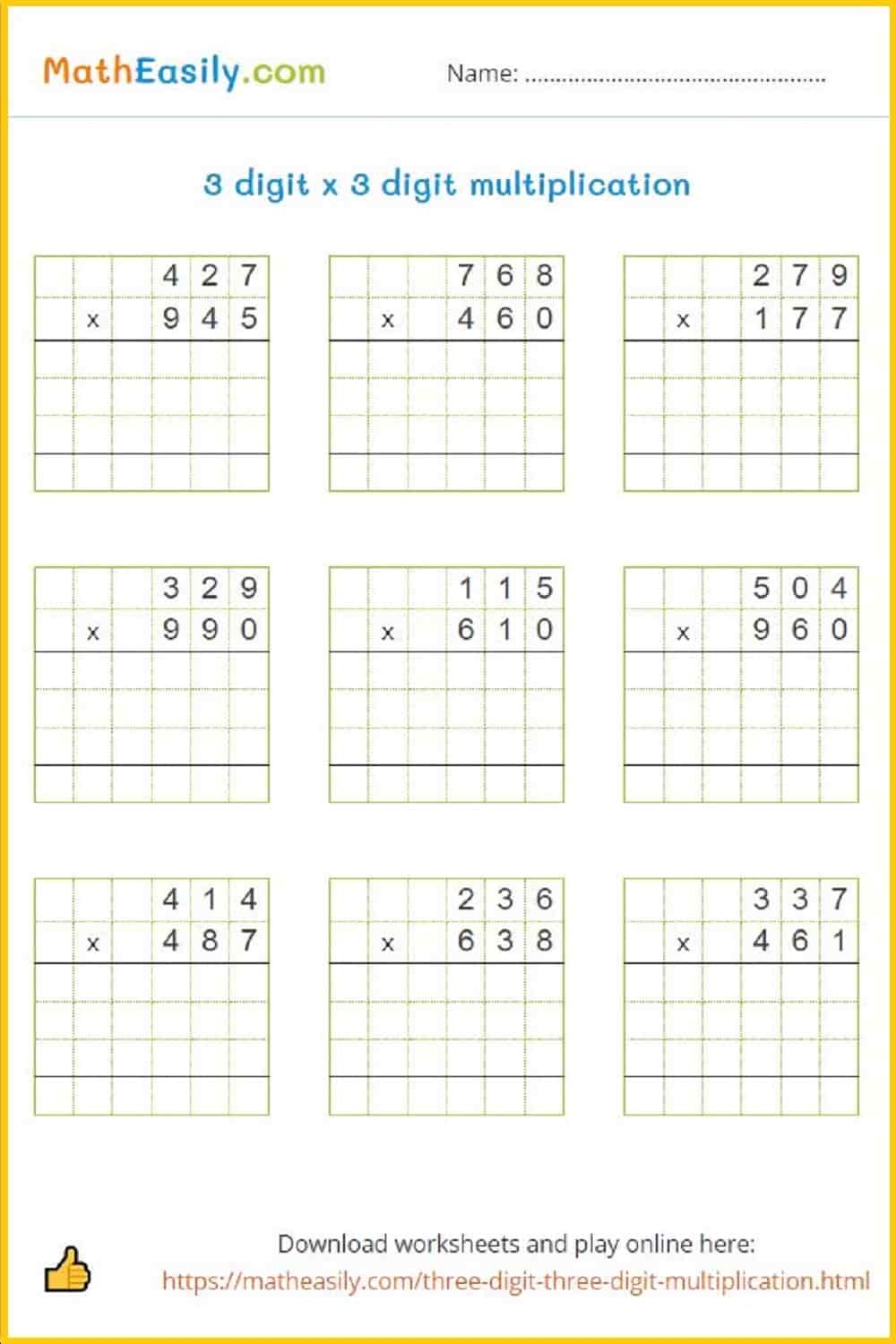multiplication worksheets printable free