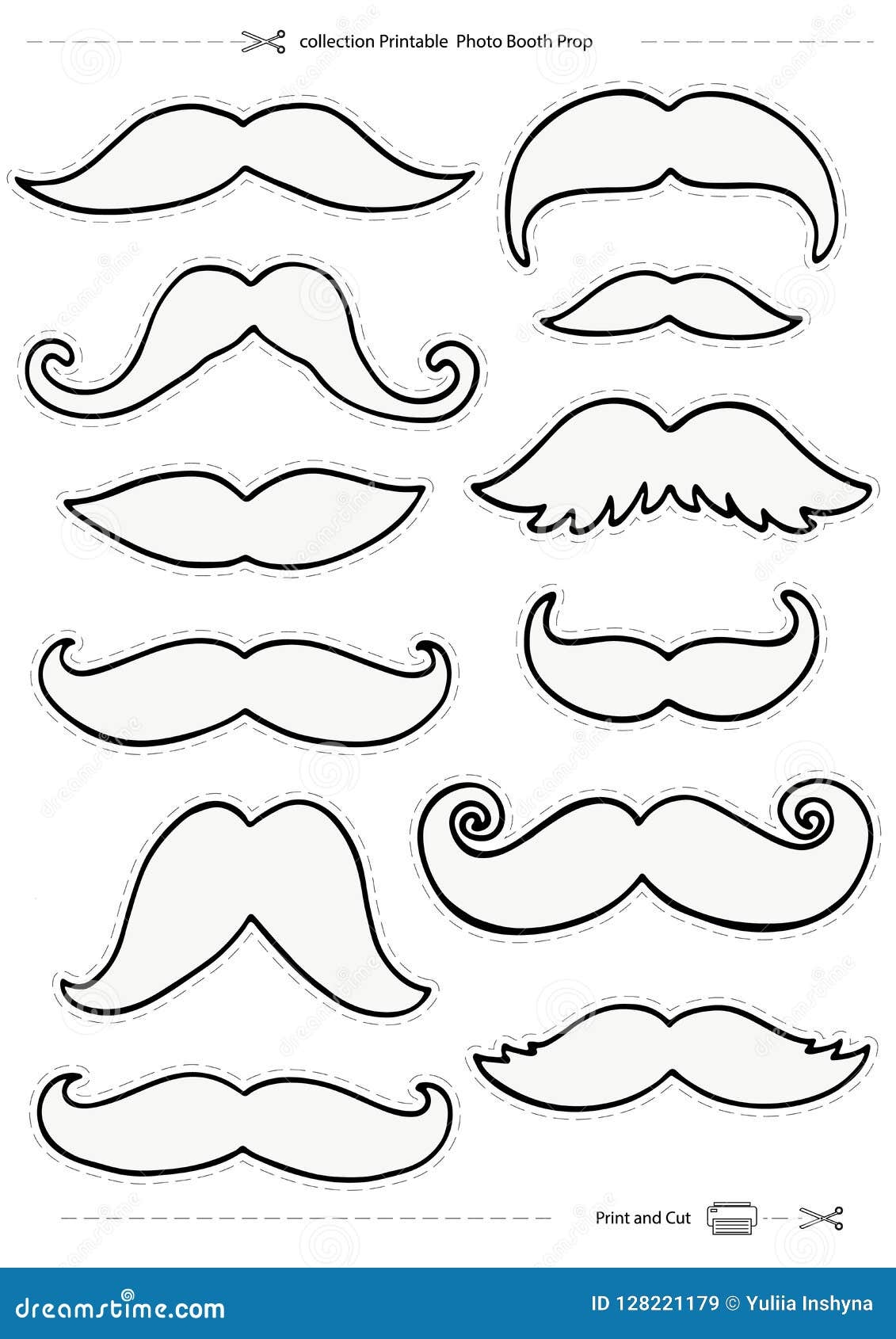 mustache template printable