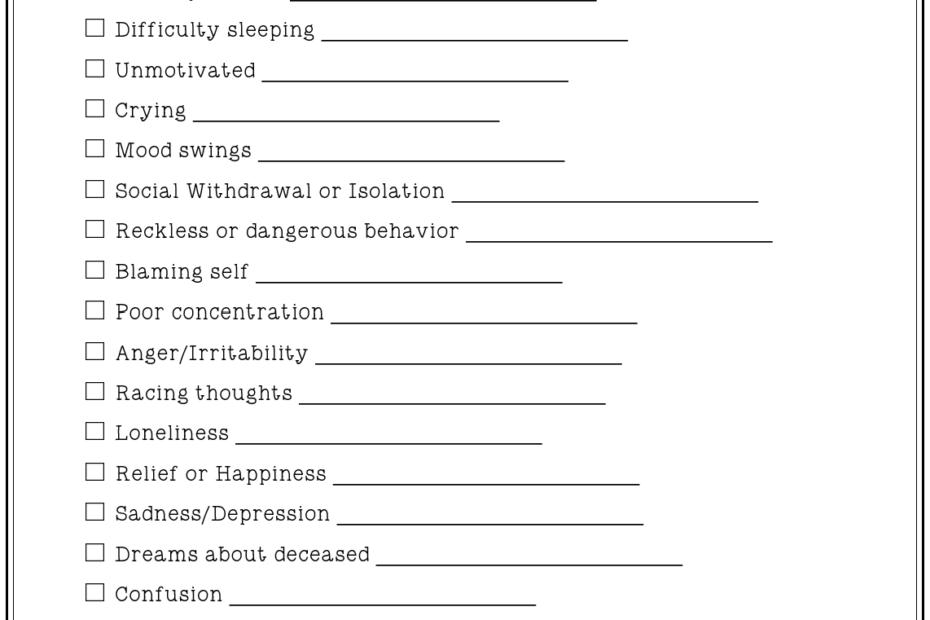 My Grief Response F