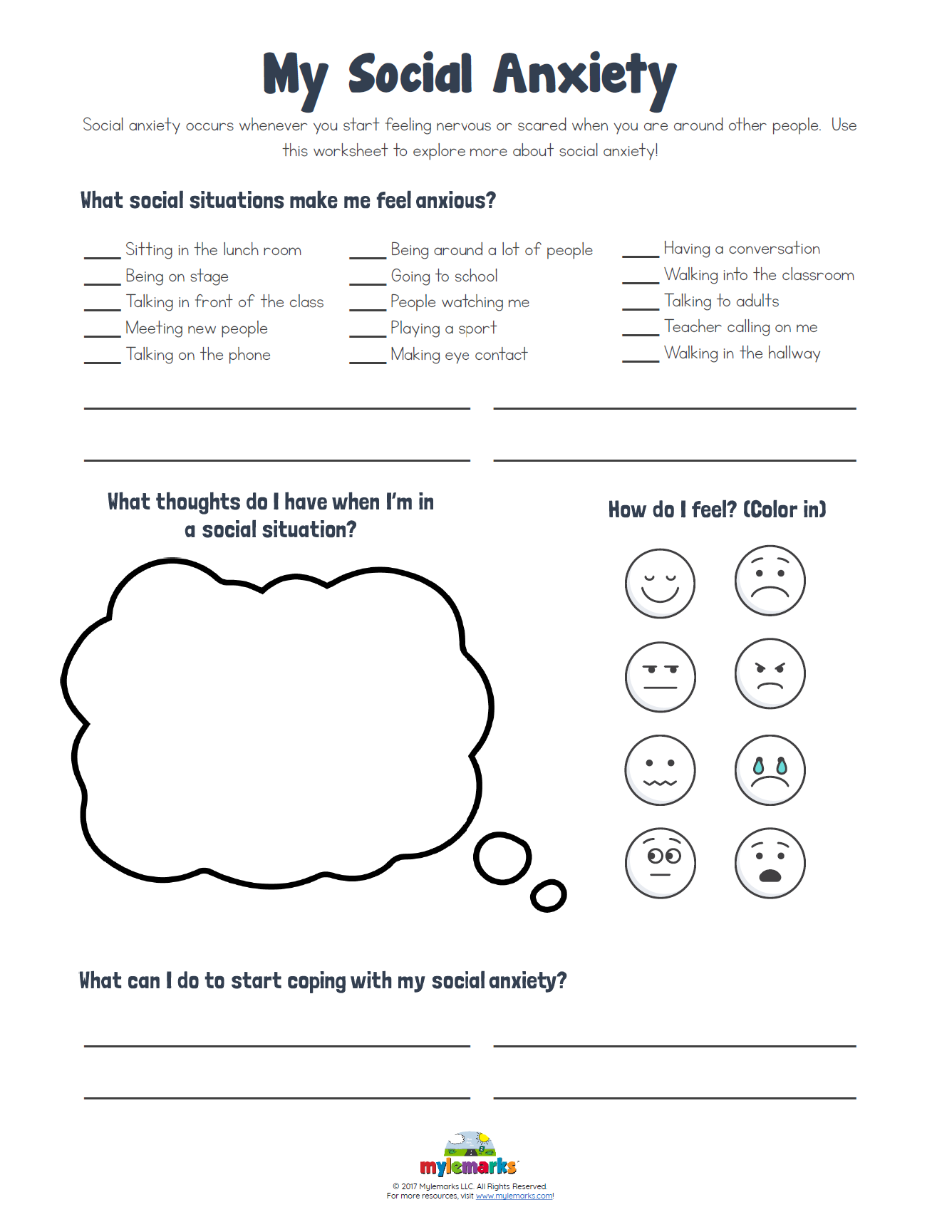anxiety worksheet